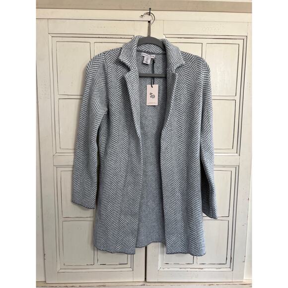 NWT Sincerely Jules size small gray & white cardigan sweater - Picture 1 of 4